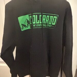 Black Hoodie with Green Colorado Print - Women’s Medium